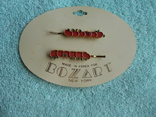 2 Vintage Bozart of New York Apple Hair Clips