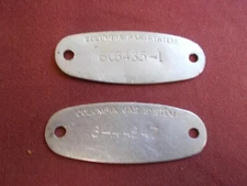 VTG COLUNBIA GAS SYSTEM MEATER TAGS SIGN NAME PLATE LOT - 2 GAS OIL