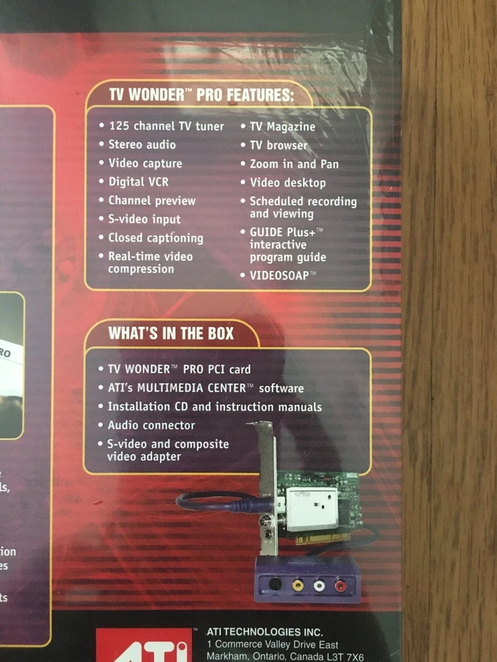 Brand NEW ATI TV Wonder Pro Model 100-703138 TV Tuner/ Video Watch TV on your PC - Image 4 of 4