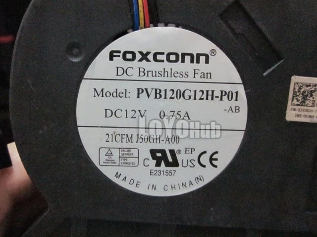 For DELL 390 790 990 SFF Small chassis fan PVB120G12H-P01 12V P/N:J50GH 4-Pin - Image 3 of 3