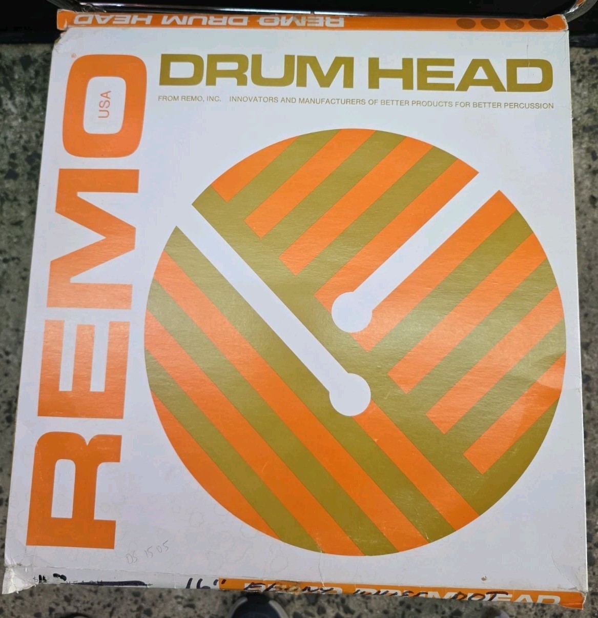Vintage Remo Weather King Ebony Series 16" Drum Head Black NOS Made in USA