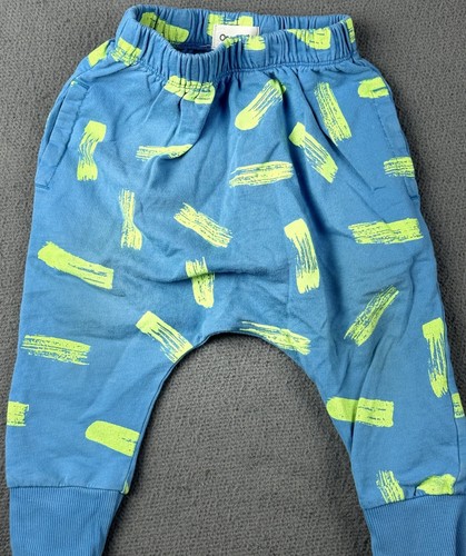 Open Edit Jogger Pants Blue Neon Printed Elastic Pull Organic Nordstrom 2 2T - Picture 4 of 13