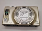 Gold Coloured Working Nikon COOLPIX S8200 CMOS Sensor 16.1MP 14x Digital Camera