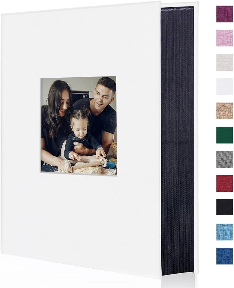 Elegante álbum de fotos de lino para 300 fotos - Perfecto para recuerdos de boda y familia Foto 3 de 4