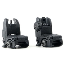 NEW Gen II Flip Up Sights Front & Rear Black Polymer 20mm Picatinny Mount