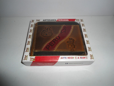 One NEW Artesania Peruana Handmade  Leather Wallet - Made in Peru