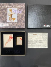 Zippo Limited Edition “Petty Girl” Gold Brass Lighter Gift Set