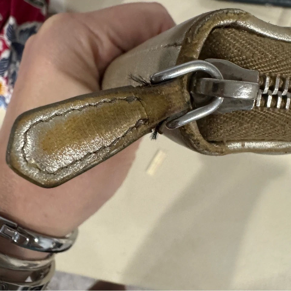 Prada Milano Quilted Metallic Gold Zip-Around Wallet - Image 4 of 4