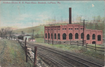#ad Northern Electric Railroad Power House Brookside LaPlume PA 1900s Postcard $19.95