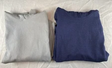 2 Men's Hoodie Textured Pullover kangaroo pocket All In Motion Blue Gray Size S