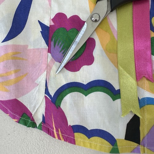 Etro Hemd mit Knopfleiste Damen Gr. 44 weiß Blumen Streifen Banddetail Art to Wear - Bild 11 von 13