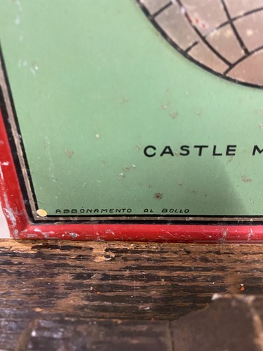 RARA insegna vintage CASTELLO olio motore alluminio metallo GAS OIL 19 1/2' x 9 1/2" - Foto 8 di 12
