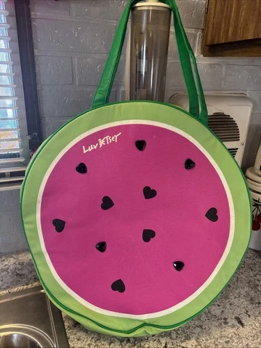 Betsey Johnson Luv Betsey Round Insulated Cooler Bag Watermelon Tote Bag NWOT