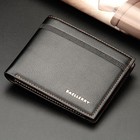 Black Men Short Bifold Wallet Leather ID Card Cash Holder Billfold Purse Clutch — photo 2
