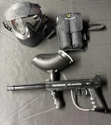 Tippmann 98 Custom Mechanical Semi-Auto Paintball Marker Bundle Mask 2 POD haul