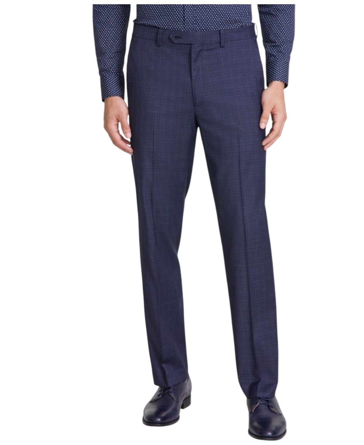 Tallia Mens Classic fit Dress Pants 36 30 Navy Blue Geometric Stretch 8290₽