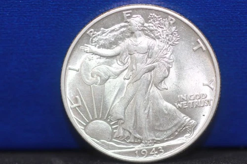 1943 WALKING LIBERTY HALF DOLLAR  UNCIRCULATED CHOICE TO GEM BU MINT LUSTER