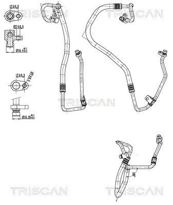 Conduite de climatisation DACIA TRISCAN 9010 25042 tuyau flexible haute basse pression