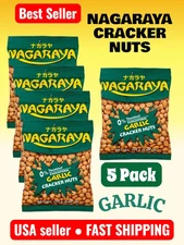 Nagaraya Cracker Nuts ~ Garlic Flavor 5.6 oz (Pack of 5) Coated Peanuts Crunch