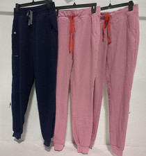 pink  Blue Figs Women  s Joggers Technical Collection Size Small LOT OF 3 PAIR