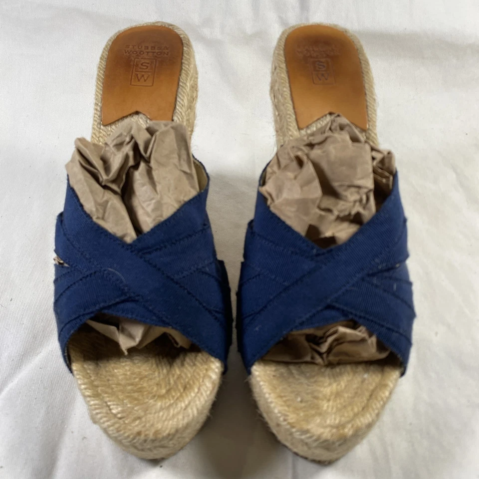 Alpargatas Stubbs & Wootton “Grace” Azul Marino Cinta Grosgrain Talla 37 - EE. UU. 6 Foto 2 de 4