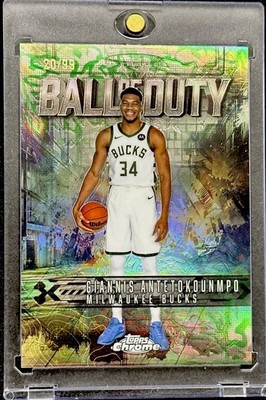 Giannis Antetokounmpo 2025-26 Topps Chrome Green Ball Of Duty #BD 