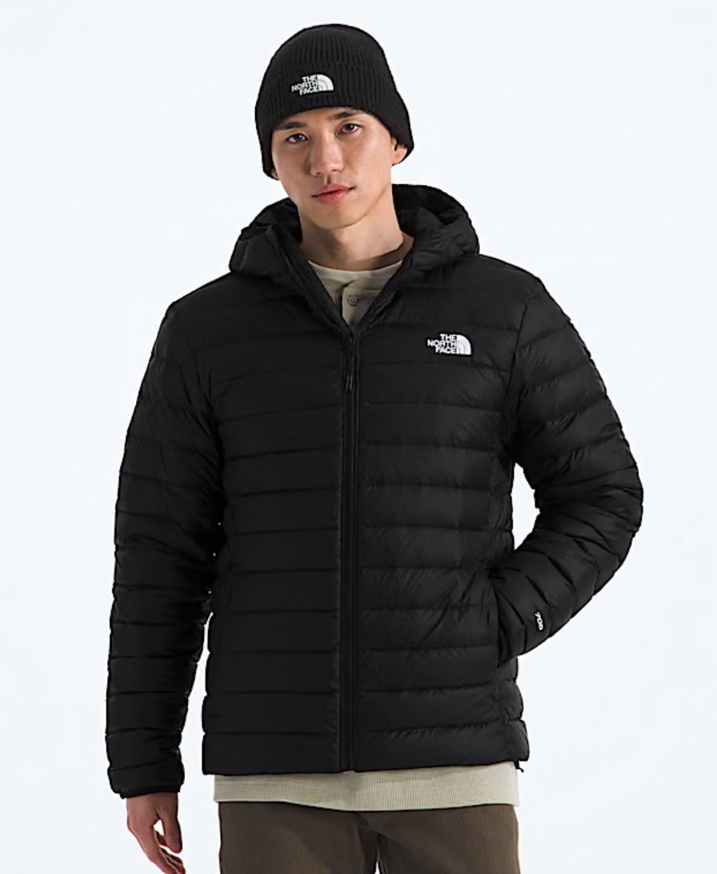 Chaqueta con capucha de plumón clásica North Face para hombre