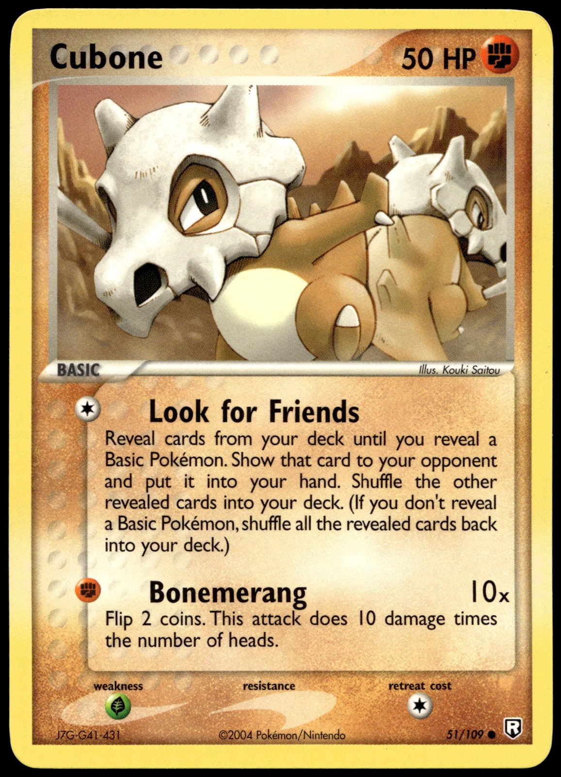 Cubone Common Team Rocket Returns 51/109 NM