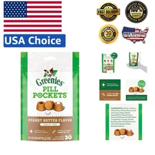 Pack of 6 Peanut Butter Pill Pockets - Treats for Easy Dog Medication, 30 Count