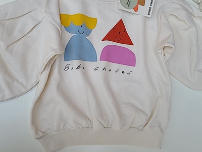 New Bobo Choses Girl's Sweatshirt Funny Friends Balloon Sleeve 6 7Y (03003B)