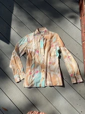 Vintage LANVIN Paris/New York Button Blouse 12 S/M