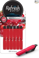 Refresh Your Car Air Freshener Vent Sticks, Very Cherry Scent, 6 Pack