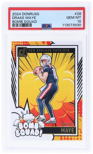 2024 Panini Donruss Drake Maye Bomb Squad #28 PSA 10 Rookie RC