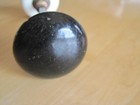 Vintage Farm Porcelain Black & White Door Knob Set, Adjustable Shaft, New Screws — photo 2