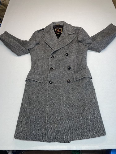 Vintage 60s Amalgamated Union Wool Double Breast Tweed Long Over Coat 40’ Sz S-M - Picture 6 of 20
