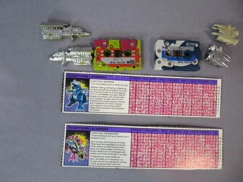 Transformers G1 Cassette "SLUGFEST & OVERKILL" 100% Complete + Tech Specs 1987