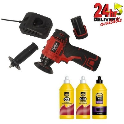 Duren 321289 Akku 75mm 12V Polierset 2 Akkus Farecla Compound Polish