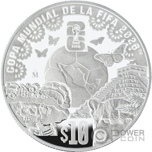 FIFA WORLD CUP 26 Silver Coin 10 Pesos Mexico 2026