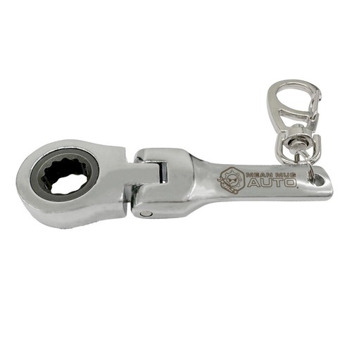 Mean Mug Auto 10 mm Socket Wrench Keychain Heavy duty Ratchet Wrench