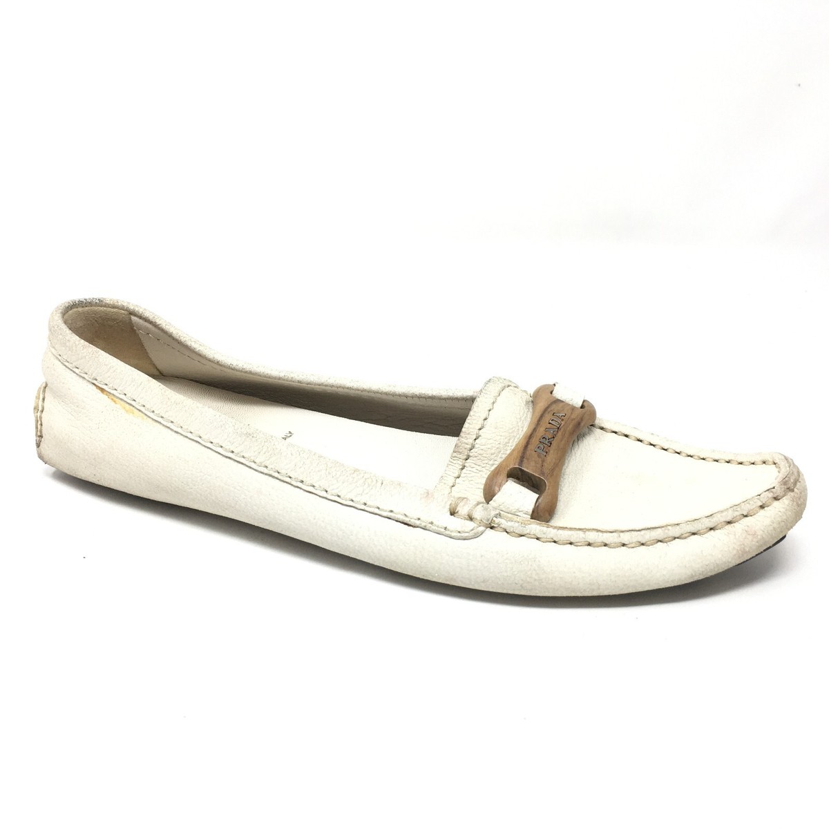 Prada Woman Cream Leather Loafers PRADA Women main image 2
