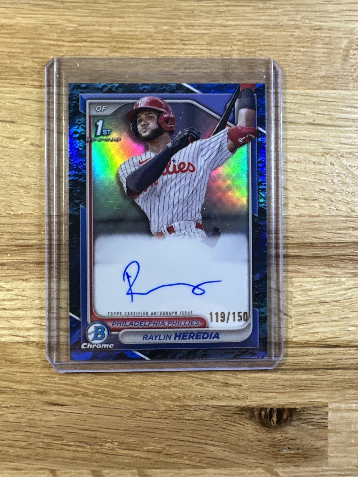 2024 Bowman Chrome Raylin Heredia /150 AUTO Blue Lunar #CPA-RH 1st Bowman