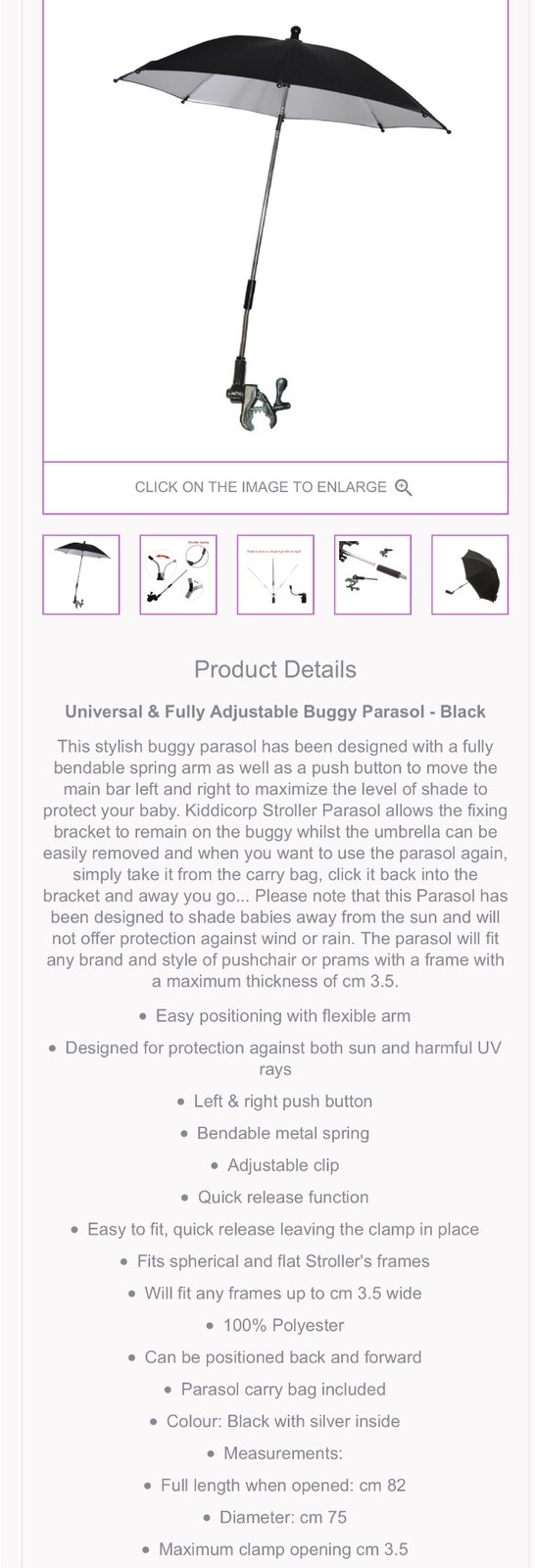 kiddicorp stroller parasol