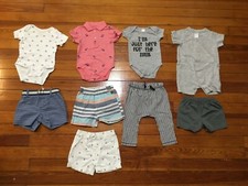 Lot of 9 Toddler 6-9 Months: 4 pcs Bodysuits, 4 pcs Shorts  1 pcs Pants