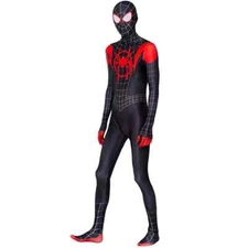 Into the SpiderVerse Miles Morales Spiderman Jumpsuit  Adult Costume Cosplay