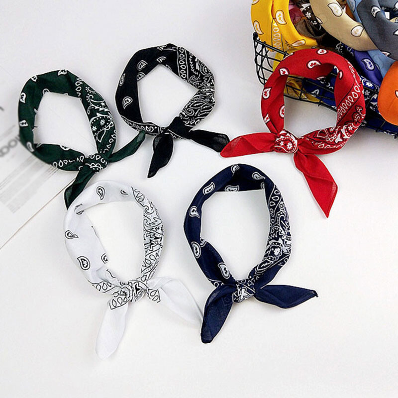 Cashew Cotton Floral Square Scarf Bandana Hair Tie Neck Wrap