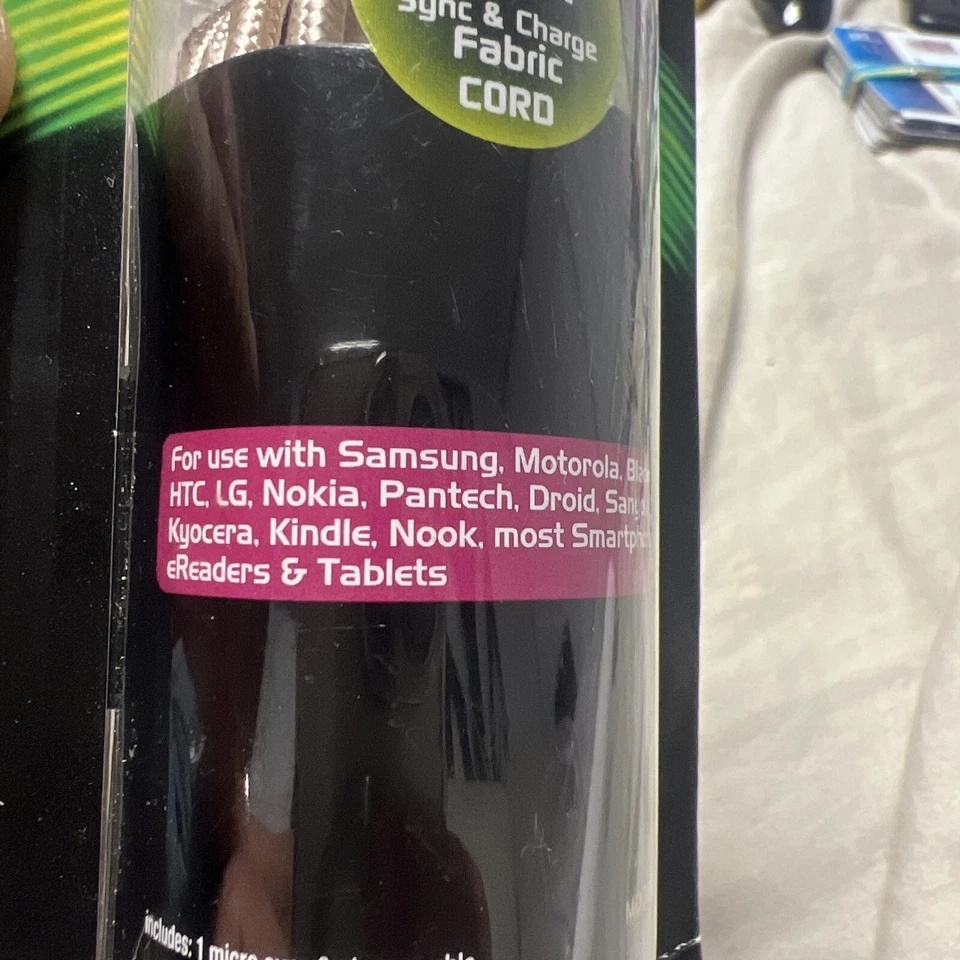 Cable USB de carga sincronizada de alto rendimiento Duracell de 10 pies recargable de 2,1 amperios NOS Foto 3 de 4