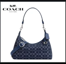 COACH CAM24 Juliet Shoulder Bag In Signature Denim Crossbody Bag Outlet New