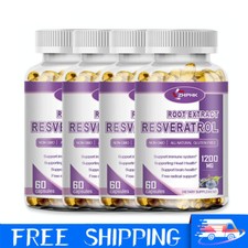 Cápsulas de resveratrol 1200 mg - antioxidantes, retraso en el envejecimiento, apoyo cerebral, súper alimento