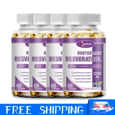 Resveratrol Capsules 1200mg - Antioxidants,Delay Aging,Brain Support,Super Food