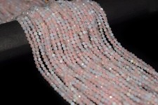 Natural Pink Morganite Faceted Round Shape 3MM AAA Quality Gemstone Beads 12"